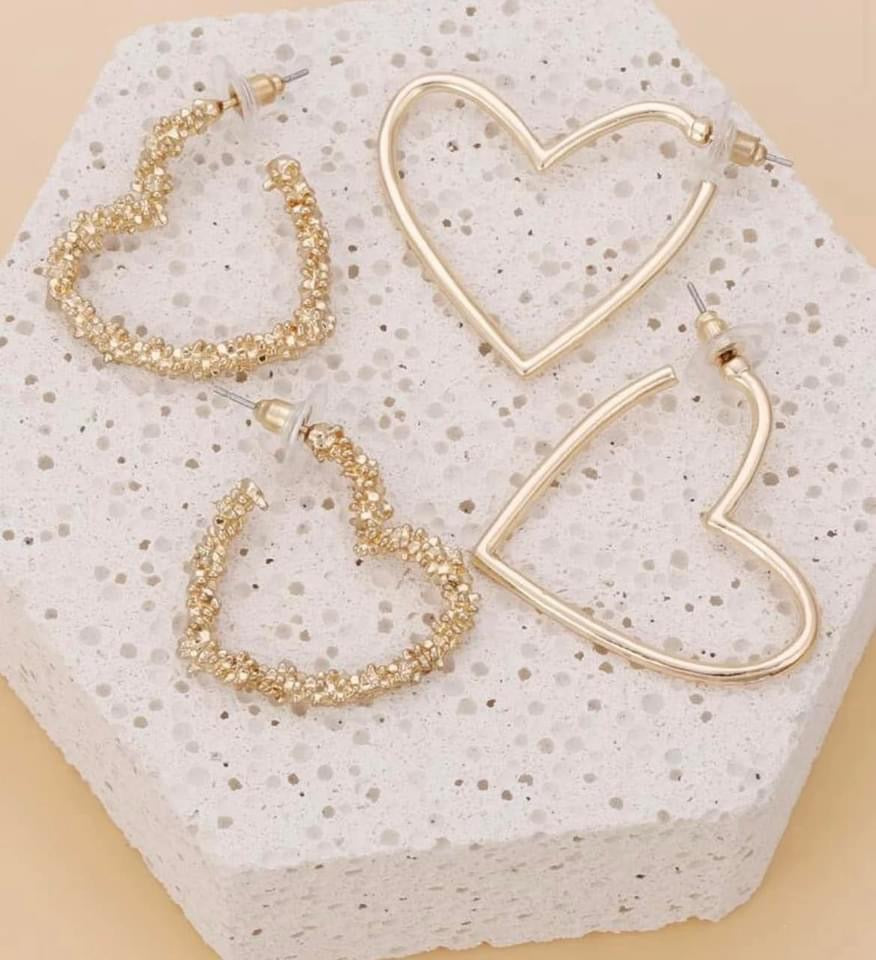 Oh My Heart Hoop Earrings in Gold • Impressions Online Boutique