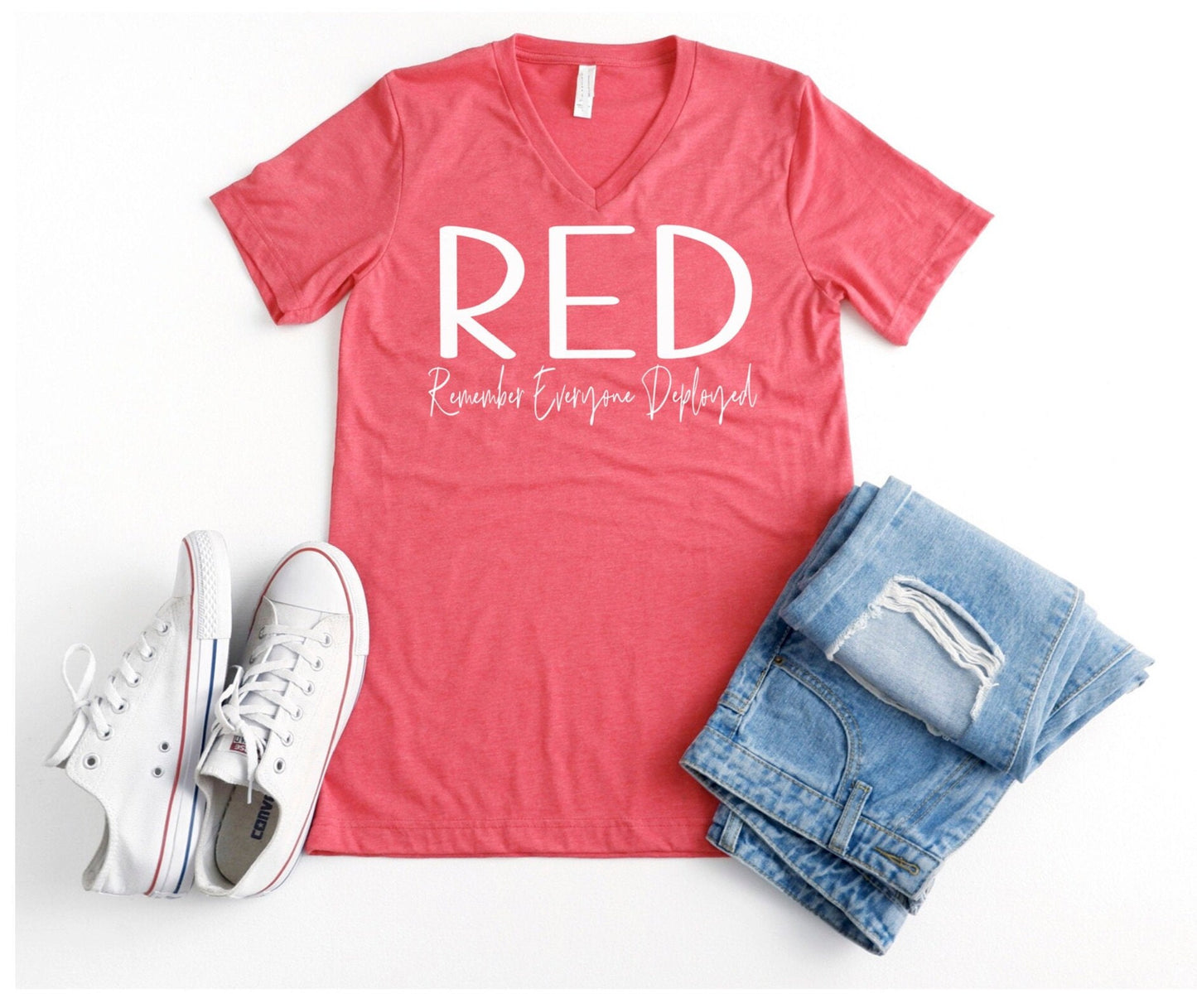 RED Friday Remember Everyone Deployed Tee