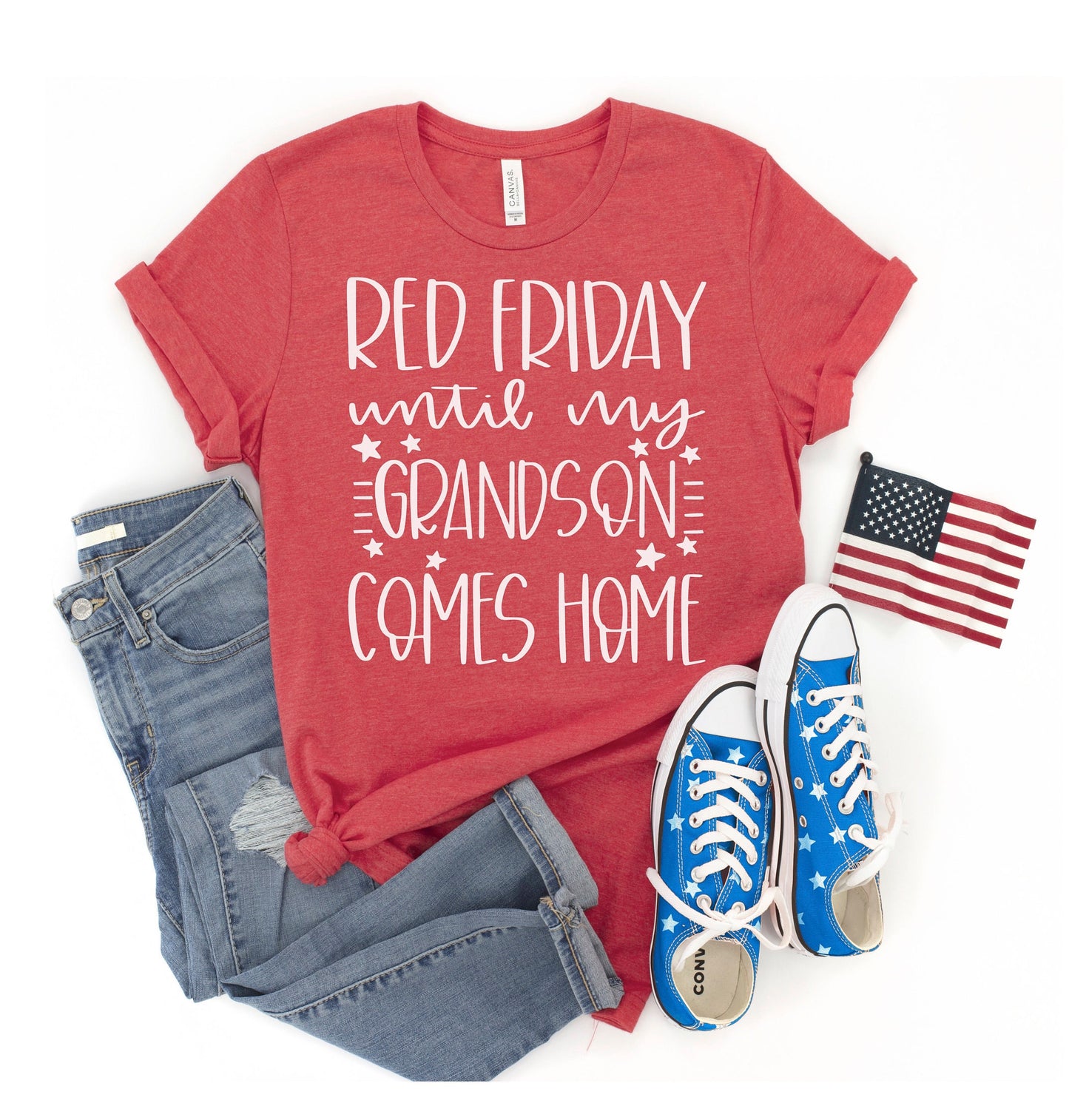 RED Friday Until My GRANDSON Comes Home Tee