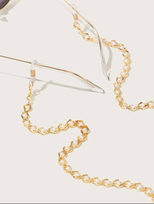 Gold and Pearl Sunglass Keeper Chain
