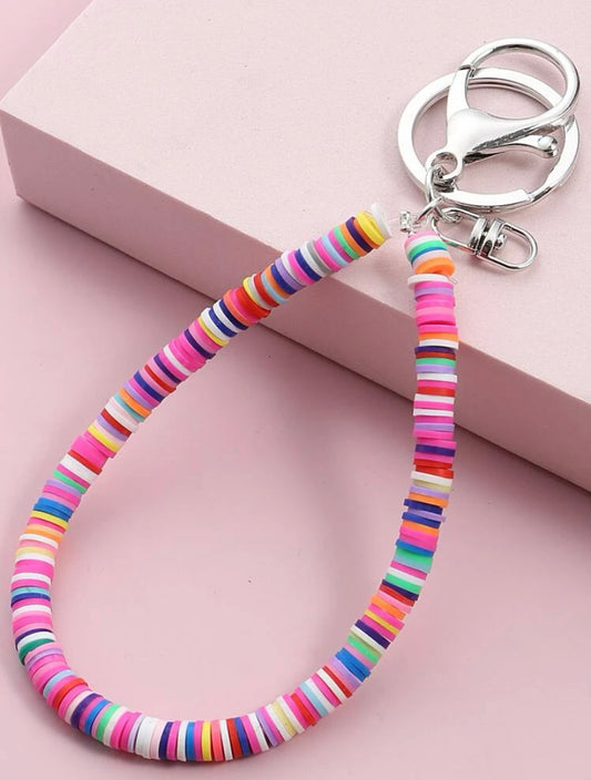 Multicolor Soft Disc Keychain Wristlet